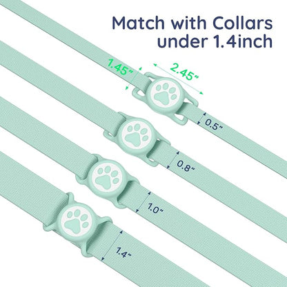 IP68 Waterproof Dog AirTag Holder for Dog Collar, Soft, Stretchy Silicone | Full-Body Protection, Easy Tool-Free Installation, Quiet, No-Dangle Fit, Lightweight, Fits Dog & Cat Collars of All Widths