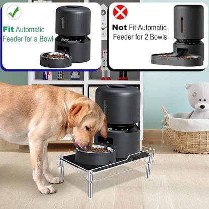 Beautyflier Raised Dog Feeder Stand Elevated Holder for Automatic Cat & Dog Feeders Pet Water Bowl Dispenser Stand Adjustable Fits Small Jugs Holds 5KG, Black (Holder ONLY)