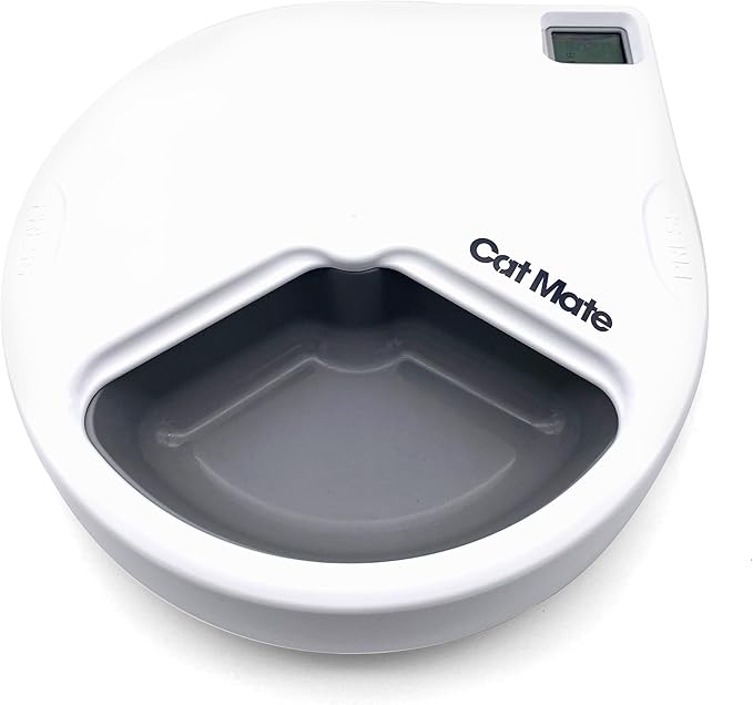 Cat Mate C300 Automatic 3 Meal Pet Feeder with Digital Timer (366) - for Cats or Small Dogs, for Wet and Dry Pet Food, Meals up to 0.73 lb Each, White