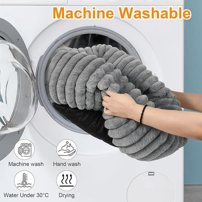 Washable Extra Large Dog Bed,Calming Anti Anxiety Round Donut Dog Bed,Fluffy Puppy Beds for Small Dogs,Cute Kitten Cat Beds for Indoor Cats,Anti-Slip Comfort Pet Beds for Extra Large Size(Grey,XXL)