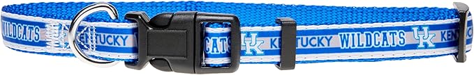 Pets First Collegiate PET Collar New Version Kentucky Wildcats Dog Collar, Size Medium. Best Sports Team Color for Dogs & Cats. A Shiny & Colorful Dog & Cat Collar Licensed by The NCAA