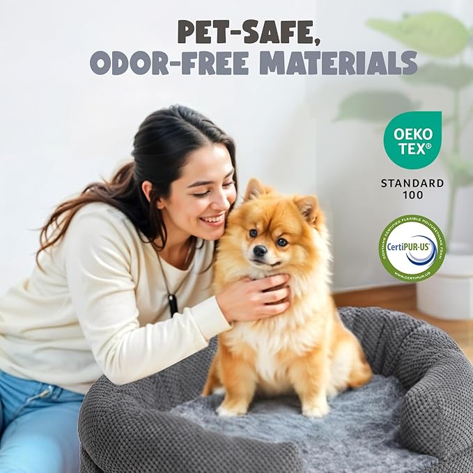 Arthritis Dog Bed, Orthopedic Dog Bed with Memory Foam, Extra Spacious Pet Bed with Supportive Sides, Removable Washable Cover, Designed for Senior Dogs Comfort Better Sleep and Joint Support