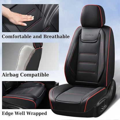 Coverado Car Seat Covers, Front Covers for Cars, Car Seat Cover Front Seats, Car Seat Protector Waterproof, Leather Cushion, Universal Interior Covers Seat Protectors for Most Cars