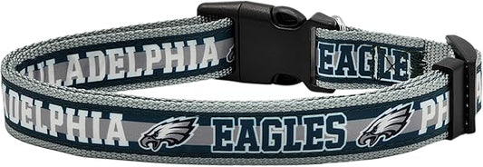 NFL PET Collar Philadelphia Eagles Dog Collar, Large Football Team Collar for Dogs & Cats. A Shiny & Colorful Cat Collar & Dog Collar Licensed by the NFL