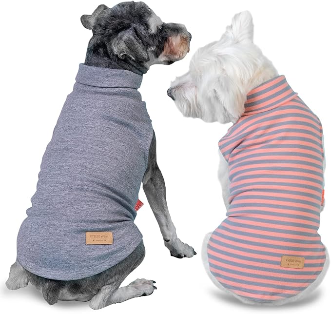 KYEESE 2Pack Dog Sweater Pullover Small Pet Sweaters Dog Sweaters for Small Dogs Girl Stretchy Pets Sweatshirt Warm Pets Clothes Soft Dogs Clothes Turtleneck Pet Coats