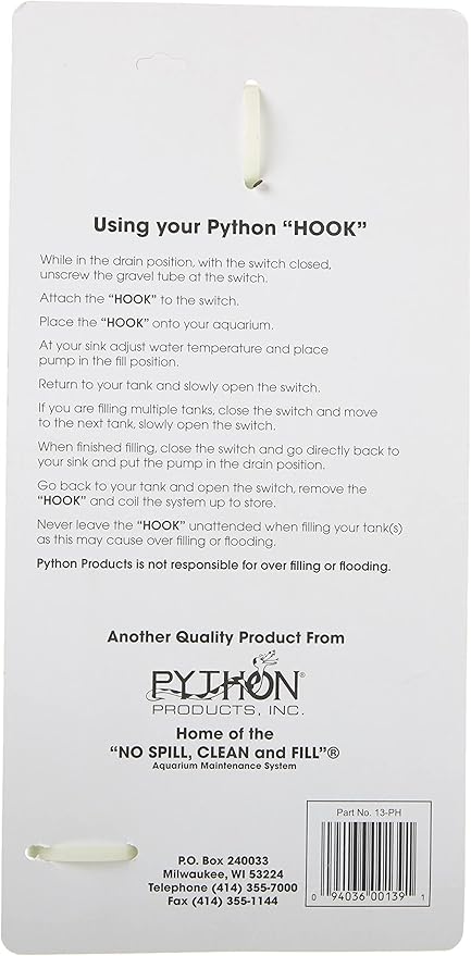 Python Hands-Free and Spill Free Aquarium Hook