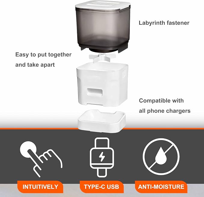 HIFAY ATX4 Automatic Cat Feeder – 4L Timed Cat Dry Food Dispenser ， All the Food Could be dispensed Normally After the Power outages, Auto Pet Feeder for Cats and Dogs