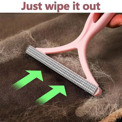 Self-Cleaning Cat Shedding Grooming Brush for Small Dog Pet Short Hair Remover Set Reusable Lint Removal Tool Carpet Scraper for Clothes Couch Bedding Furniture Car Pink