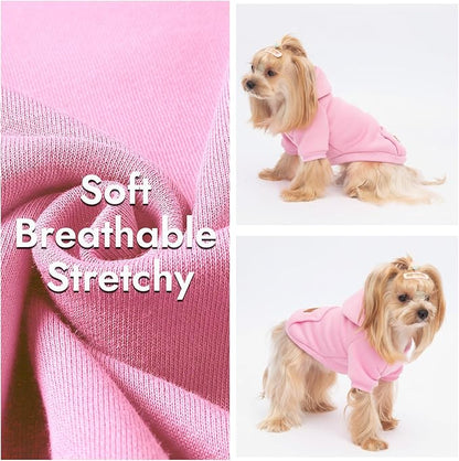 1 Pack Dog Hoodie Warm Hood Dog Sweater Cold Weather Small Dogs Sweatshirt Comfort Pet Clothes for Small Medium Dogs with Pockets Cats Chihuahua Clothes for Male Female Girl Boy Sporty Daily Wear