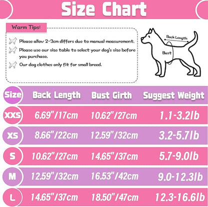 4 Pack Dog Shirts for Small Dogs Spring Summer Printed Puppy Clothes Cute Pet T Shirts Dog Clothes for Small Dogs Cats Girl (Grey+Pink+Purple,Black, XXS)