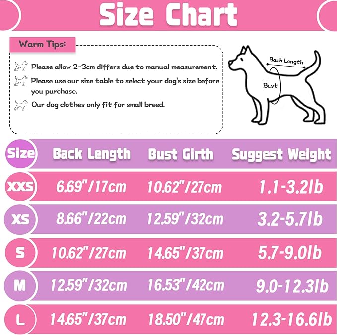 4 Pack Dog Shirt for Small Dogs Spring Summer Printed Puppy Clothes Cute Pet T Shirts Dog Clothes for Small Dogs Cats Girl (Grey+Pink+Purple,Black, Medium)