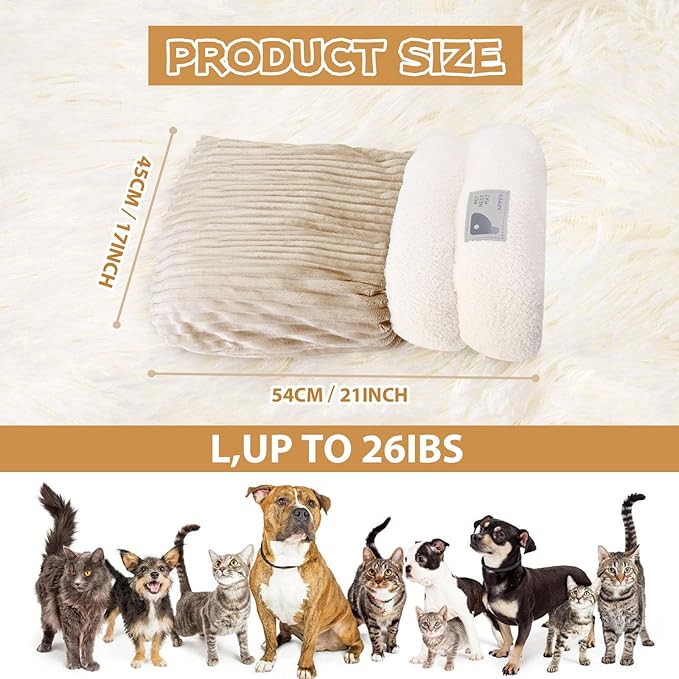 Cat Sleeping Bag, Cat Sleeping Bag for Indoor Cats, Soft Plush Sack Self Warming Cave Bed for Indoor Cats, Tunnel Pet Hideaway Calming Bed, Size L (Brown)