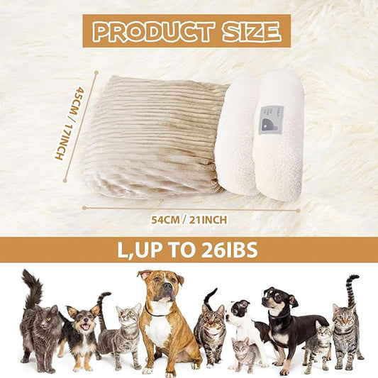 Cat Sleeping Bag, Cat Sleeping Bag for Indoor Cats, Soft Plush Sack Self Warming Cave Bed for Indoor Cats, Tunnel Pet Hideaway Calming Bed, Size L (Brown)