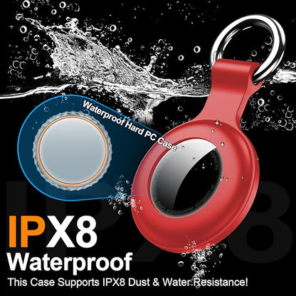 1|2|4Pack for Apple AirTag Holder,for Air Tag 2nd &1st Genaretion,Waterproof GPS Tracker Air Tag Keychain with Cover Anti-Scratch Silicone for Air-Tag Case for Pets,Kids,Luggages-Blue+Blue+Green+Red