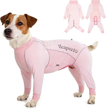 Dog Sun Protection Cooling Suit UPF 50+, Quick-Dry Breathable Jumpsuit for Large & Medium Dogs, Outdoor Dirt-Resistant Shedding Control Pet Apparel (Blush Pink, X-Large)