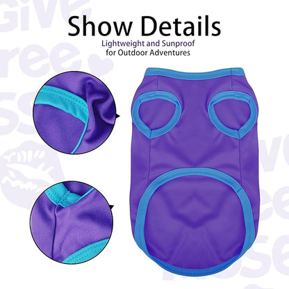 Color-Blocked Dog Tank Top with Playful Heat Transfer Designs – Lightweight Polyester Shirt for Small,MediumDogs, Perfect for Casual Outings.I Give Free Kisses Deep Purple M
