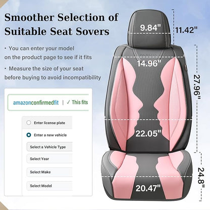 Coverado Car Seat Covers, Front Covers for Cars, Car Seat Cover Front Seats, Automotive Seat Cover, Waterproof, Leather Car Seat Cushion, Universal Interior Seat Protectors for Most Cars