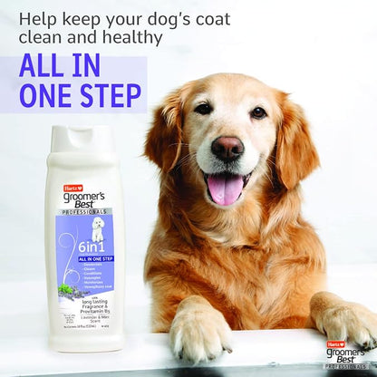 Hartz Groomer's Best Professionals 6-in-1 Dog Shampoo and Conditioner in One, 18 oz (Pack of 3)