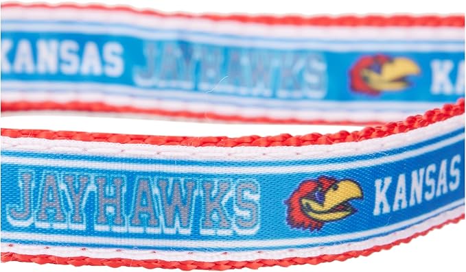 Pets First Collegiate PET Collar New Version Kansas Jayhawks Dog Collar, Size Medium. Best Sports Team Color for Dogs & Cats. A Shiny & Colorful Dog & Cat Collar Licensed by The NCAA