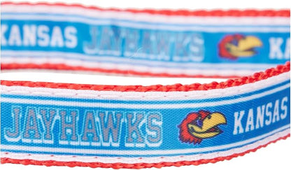 Pets First Collegiate PET Collar New Version Kansas Jayhawks Dog Collar, Size Medium. Best Sports Team Color for Dogs & Cats. A Shiny & Colorful Dog & Cat Collar Licensed by The NCAA