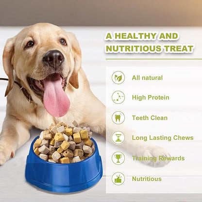 5-in-1 Freeze-Dried Cat & Dog Treats - Natural Chicken, Salmon, Egg Yolk, Duck & Liver, Grain-Free High Protein Snacks (5oz)