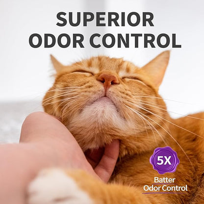 ABCPET Cat Litter Crystals No Clumping Odor Control Kitty Litter Non-Clumping No scooping Low Dust, Low Tracking, Dehydrates Waste Lavender - 17.2 lbs (4 x 4.3 lb Packs)
