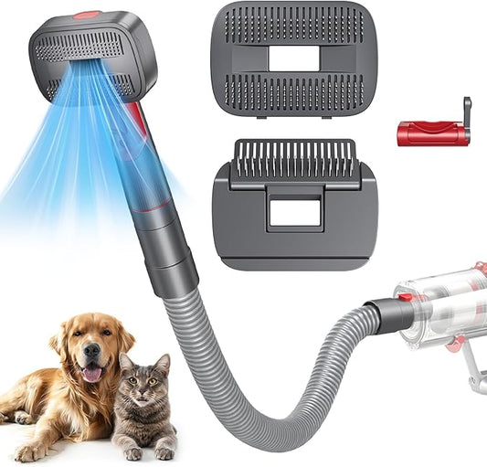 Pet Dog Grooming Attachment Kit Compatible with Dyson V7 V8 V10 V11 V12 V15 Vacuums (Not for V6), Dog Deshedding Brush Attachment for Shedding Grooming, Hair Grooming Tools for Dog and Cat, 6 Pack