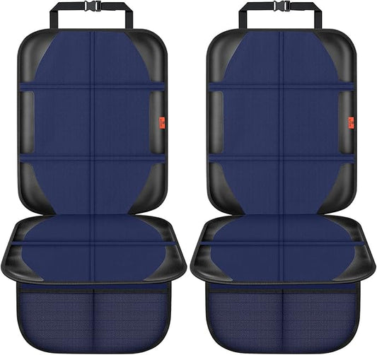 XHYANG Car Seat Protector,2 Pack Automotive Seat Protectors Baby Carseat Pad Waterproof & Durable 600D Fabric for Child Baby Car Seat Mat Vehicle Pet Cover 2 Storage Pockets (Blue)