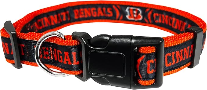 Pets First NFL Cincinnati Bengals Licensed PET COLLAR, Large - Heavy-Duty, Strong, and Durable Dog Collar. Available in 31 Football Teams and 4 Sizes