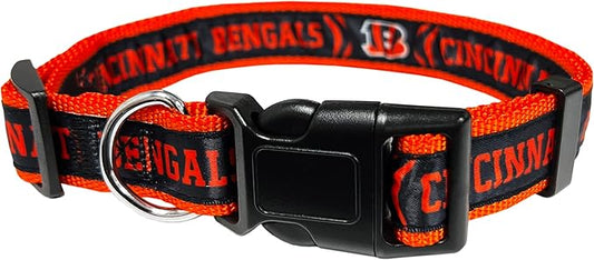 Pets First NFL Cincinnati Bengals Licensed PET COLLAR, Medium - Heavy-Duty, Strong, and Durable Dog Collar. Available in 31 Football Teams and 4 Sizes