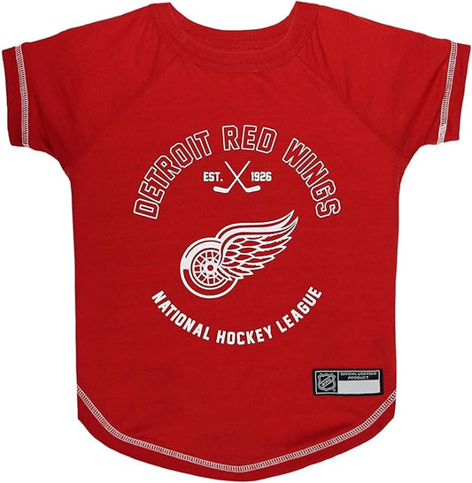 NHL Detroit Red Wings Tee Shirt for Dogs & Cats, Medium. - Are You A Hockey Fan? Let Your Pet Be An NHL Fan Too!