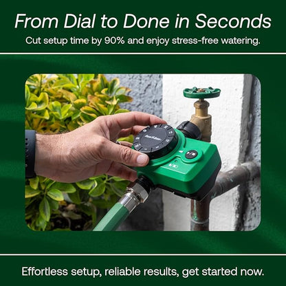 Rain Bird 1ZEHTMRS Simple-Set Hose End Timer, One Zone/Station, Battery Operated, 3/4" Garden Hose Thread, Heavy-Duty Brass Inlet, Dial with Brass Inlet