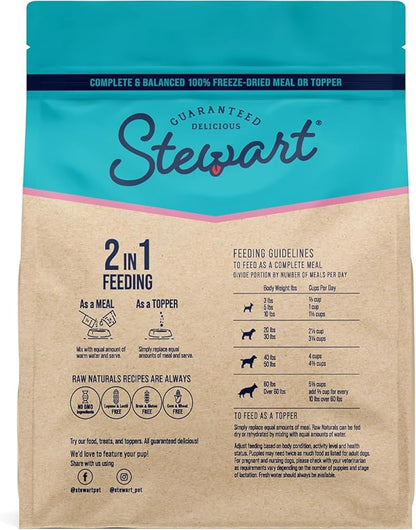 Stewart Raw Naturals Freeze Dried Raw Dog Food or Meal Topper, Chicken and Salmon Recipe, 32 Ounce Bag, Complete and Balanced Nutrition (Pack of 4)