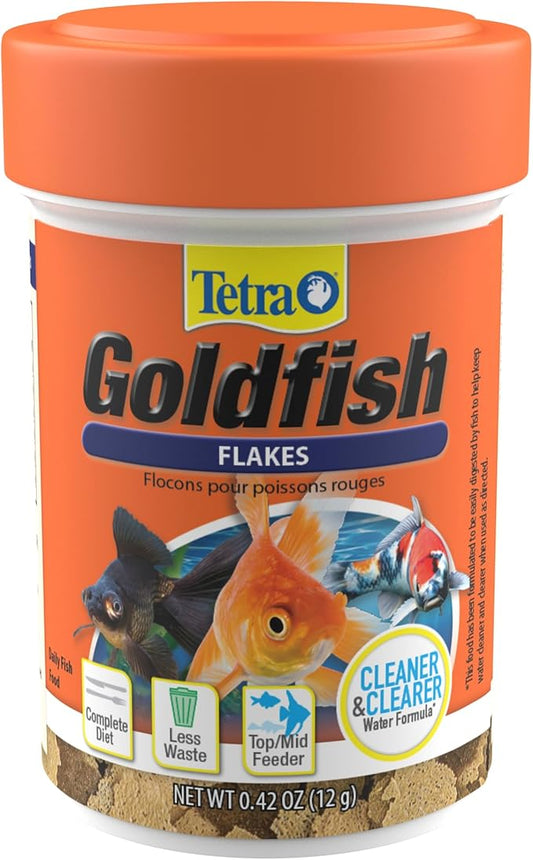 Tetra Goldfish Flakes, Nutritionally Balanced Diet For Aquarium Fish, Vitamin C Enriched Flakes, 0.42 oz