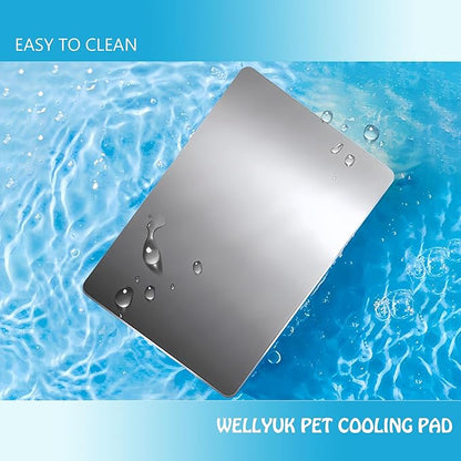Aluminum Pet Cooling Pad for Bunny, Cat, Rabbit, Hamster, Guinea Pig and Other Small Pets, 11.8" X 7.9" Summer Animal Cool Mat Plate Ice Bed Cage Accessories