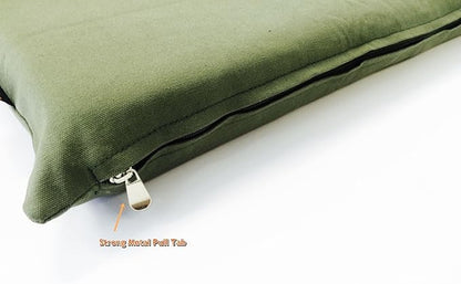 Luxurious Comfort Solid Pad Memory Foam Pet Dog Bed with Inner Waterproof Case and External Cover for Small and Medium Dogs + Free 2nd Cover (Complete Bed - 34"x27"x3", Canvas - Green)