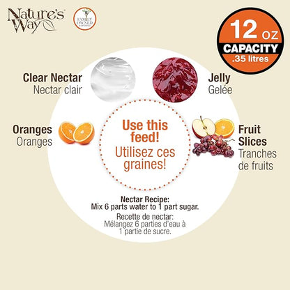 Nature's Way OFP1 All-in-One Oriole Buffet Bird Feeder, Orange