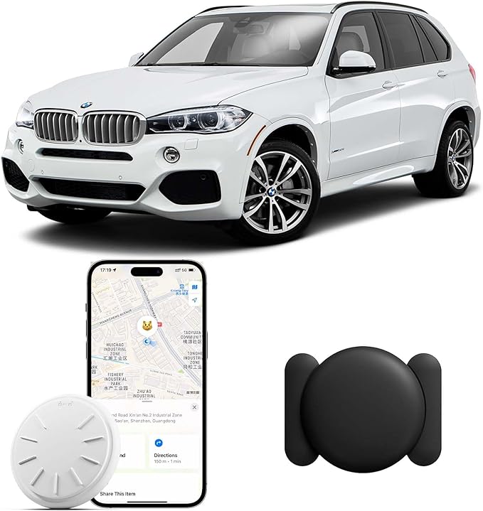 GPS Tracker for Vehicles, 1PCS Real Time Tracker Device for Vehicles, Work with Find My (iOS Only), MINI Magnetic Car Tracker Device Hidden, No Monthly Fee, Super Magnetic, Waterproof, Black