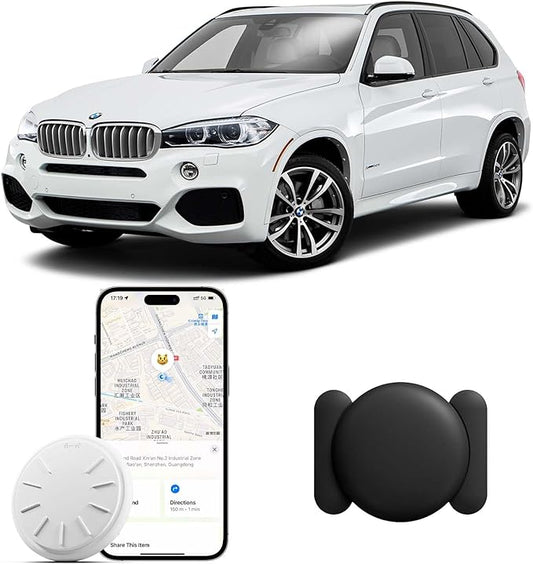 GPS Tracker for Vehicles, 1PCS Real Time Tracker Device for Vehicles, Work with Find My (iOS Only), MINI Magnetic Car Tracker Device Hidden, No Monthly Fee, Super Magnetic, Waterproof, Black