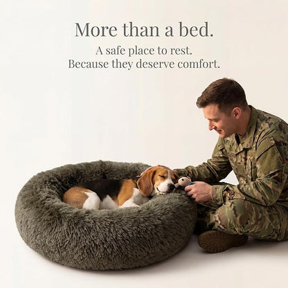 nononfish Dog Bed Mat for Medium Dogs, Army Green Orthopedic Pet Bed, 30x30x7 inches, High Density Fiber Cotton, Stuffed, Washable, Indoor, 30 pounds Weight Capacity