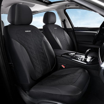 Coverado Black Front Seat Covers, Automotive Seat Covers 2 Seats, Mesh Car Protectors 2-Pack, Auto Seat Covers Spill-Proof Design Universal Fit for SUV, Vans, Sedan, Truck