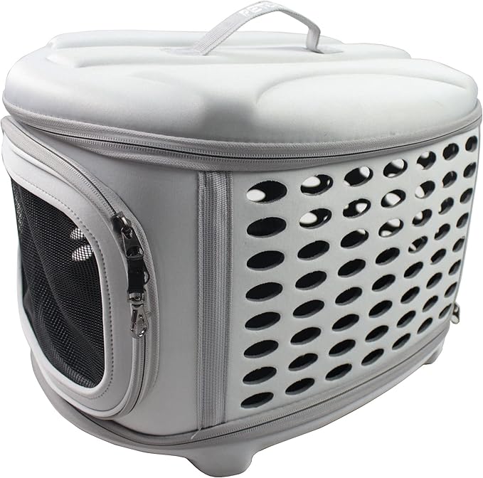 Pet Life ® Circular Shelled Military-Grade Lightweight Collapsable Travel Airline Approved Cat and Dog Carrier or Pet Kennel with Shoulder Straps