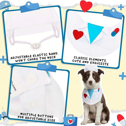 Hillban Dog Doctor Costume Pet Doctor Nurse Cosplay Costume for Large Dogs Cats Puppy Funny Pet Costumes Cosplay Party Vet Clothing Nurse Outfit Cat Apparel Cute Uniform(L)