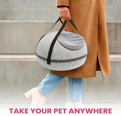 SPOT Doc & Phoebe’s 3-in-1 Sleep & Go Cat Carrier | Portable Pet Travel Bag for Cats and Small Dogs | Converts to Carrier, Cozy Cave and Comfy Bed | Adjustable Shoulder Strap Perfect for Vet Visits