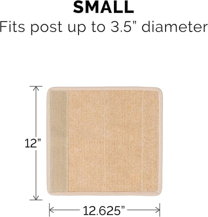Furhaven Wrap Around Scratching Post Cover for Indoor Cats, Fits Posts Up to 3.5" Diameter, Durable & Less Mess - Tiger Tough Carpet Scratch Mat - Cream, Small