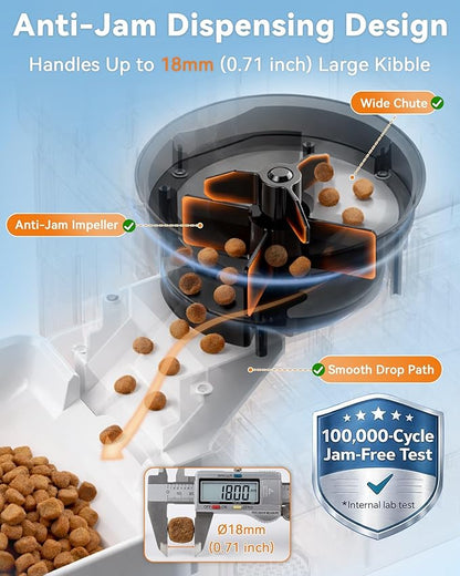 Automatic Dog Feeder Large Breed: 12L/50 Cups with HD 1080P Camera - 5G WiFi Anti-Clog Timed Dog Feeder for Golden Retriever Busy Owners by UTCG