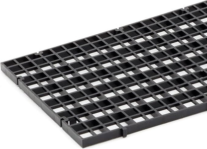 Aquarium Fish Tank Bottom Isolation 4 Pcs, Plastic Egg Crate Grid Divider Tray Egg (S 4pcs Black)