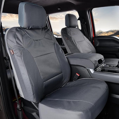 Coverado Front Seat Covers, Waterproof Oxford Seat Protector for Car Seat Cushions for Kids & Dogs, Compatible with 2015-2026 Ford F150 & 2017-2026 Ford F250 F350 F450 (Gray, 2PCS),