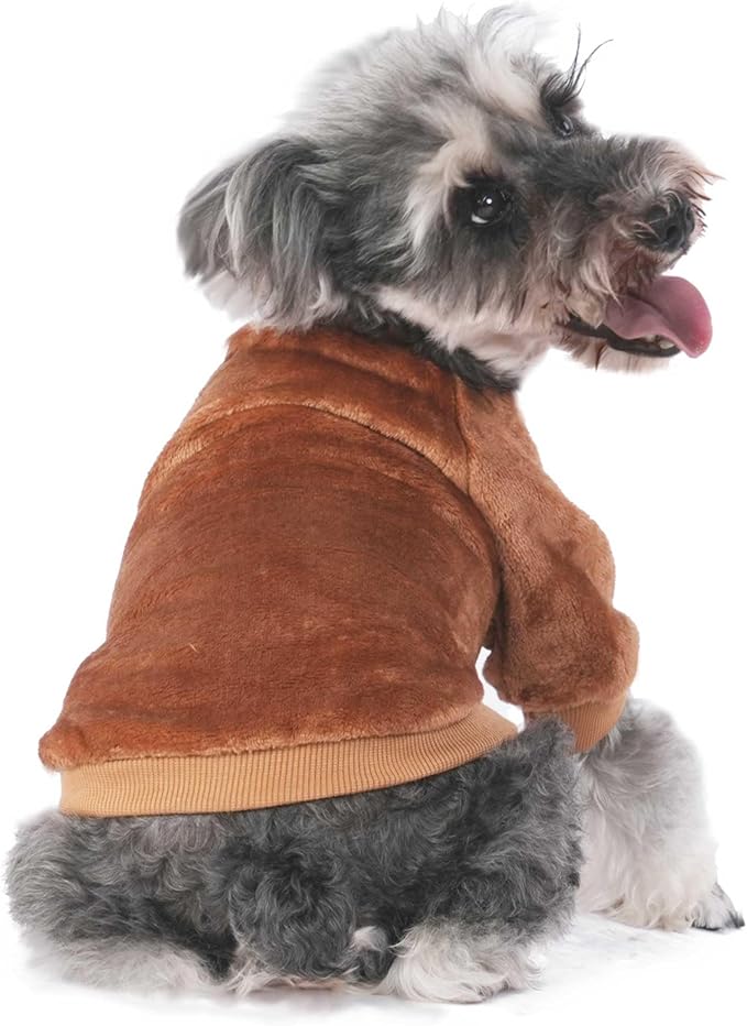 FabriCastle Dog Sweaters, 3-Pack Dog Clothes for Small Dogs Male & Cats, Ultra Soft and Warm Pet Coats XXS - XXL, Winter Pet Jackets, Doggy Apparel Costumes, Puppy Outfits (Camel,Khaki,Olive, X-Large)