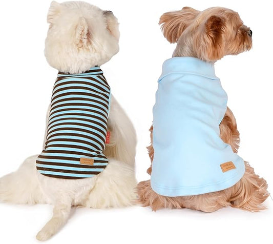 KYEESE 2Pack Dog Sweater Stretchy Dogs Clothes Soft Pets Clothes Turtleneck Small Pet Sweaters Pullover Pets Sweatshirt Warm Pet Coats Dog Sweaters for Small Dogs Male